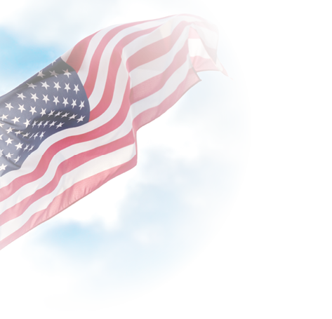 Flag USA over blue sky background